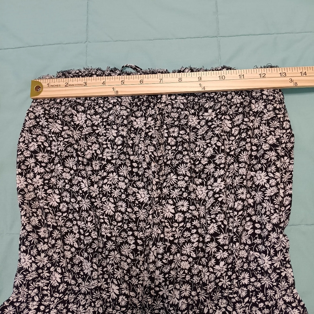 American Eagle Women Halter Tie Black&White Jumpsuit Size Small Frayed Hem - Picture 8 of 15